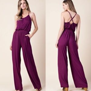 Wine color Criss cross back jumper